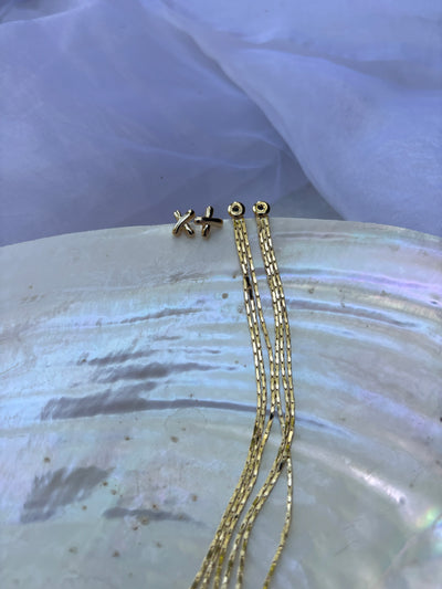 Star Crossed Snake Chain Shoulder Grazer Earrings