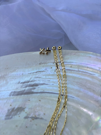 Star Crossed Snake Chain Shoulder Grazer Earrings