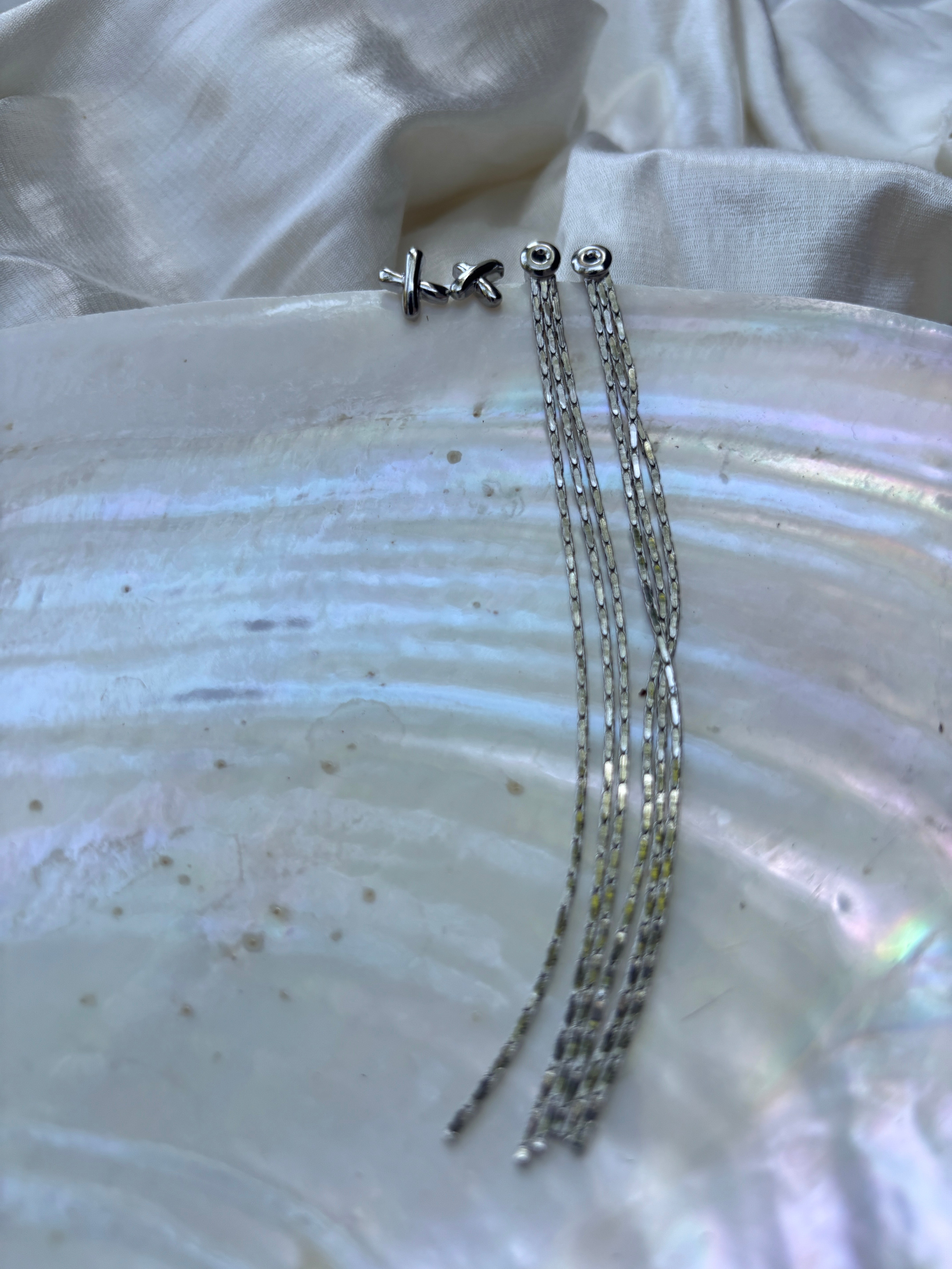 Star Crossed Snake Chain Shoulder Grazer Earrings
