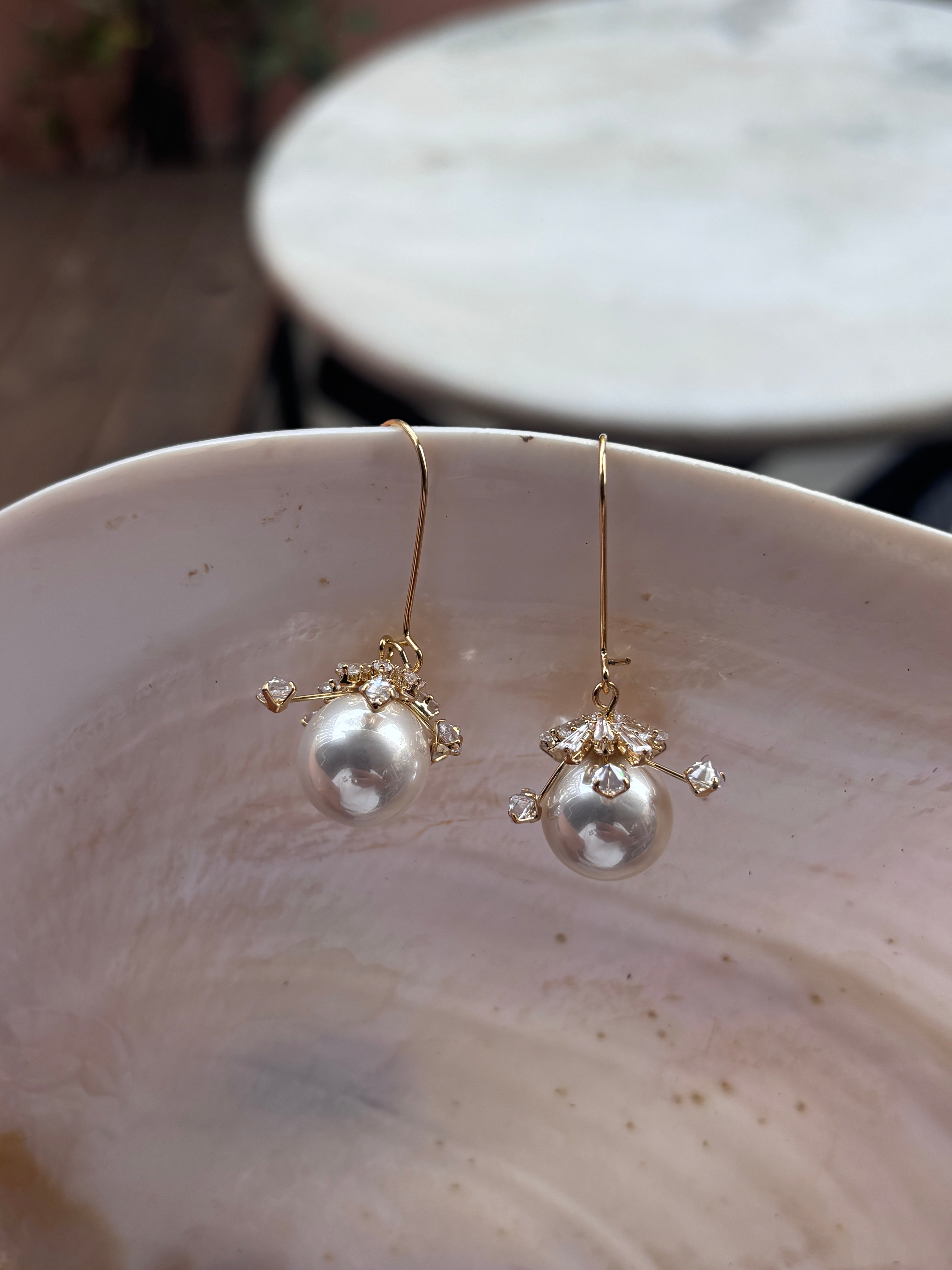 Daybreak Pearl Hoop Earrings