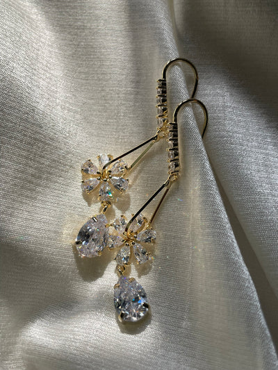 Floral Teardrop Dangler Earrings