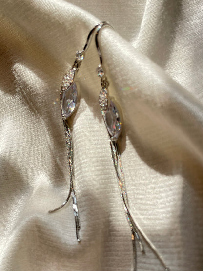 Crystal & Tassel Layered Dangler Earrings