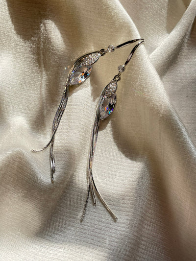 Crystal & Tassel Layered Dangler Earrings