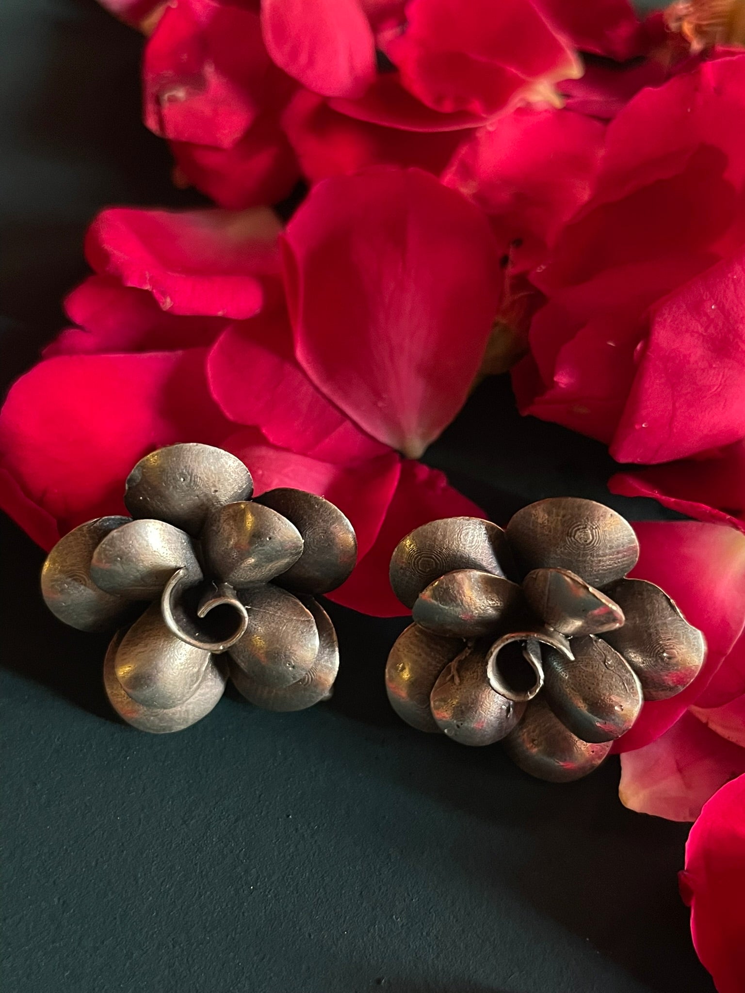 Antique Rose Stud Earrings
