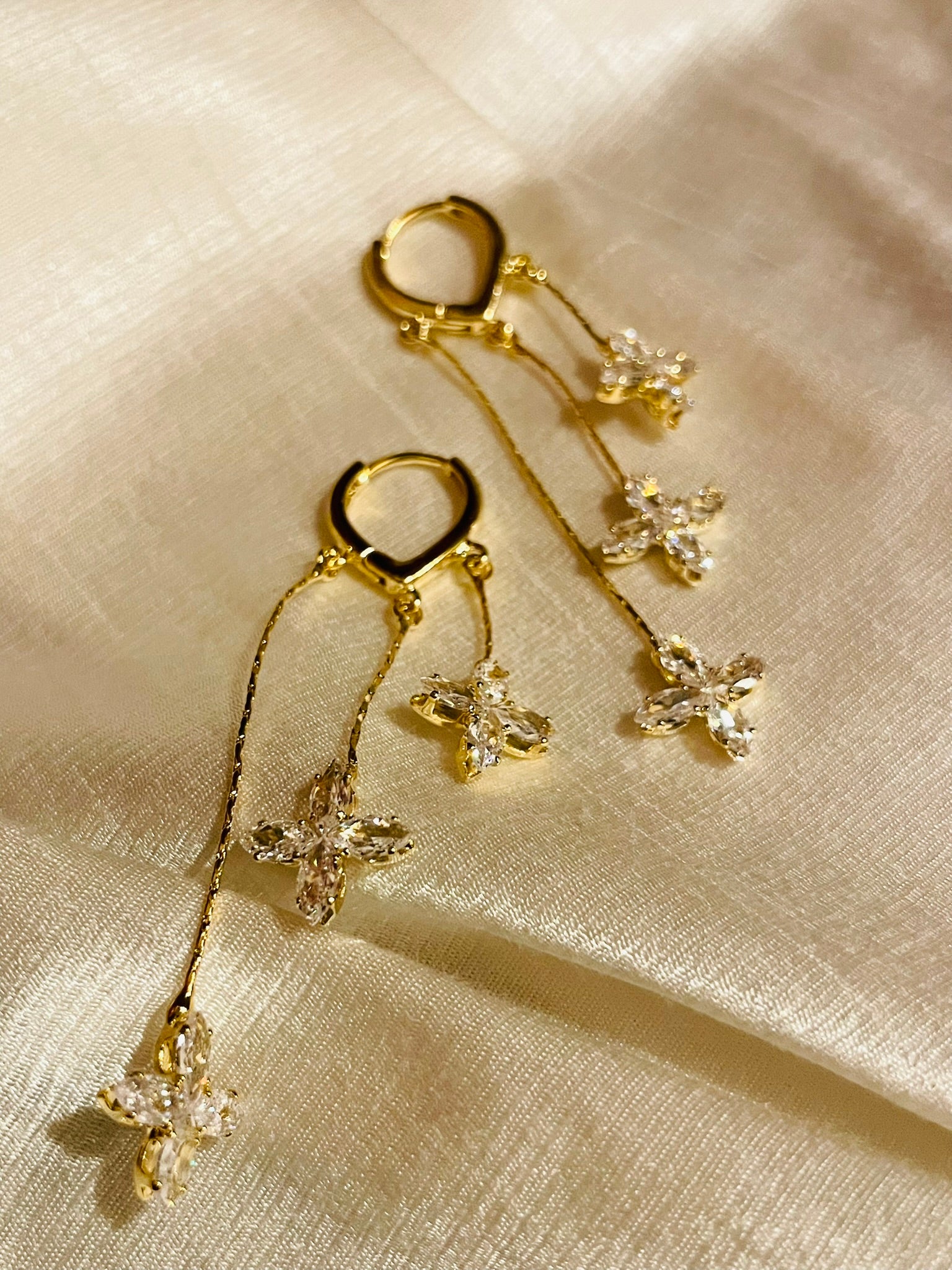 Tri - Bloom Dangler Earrings