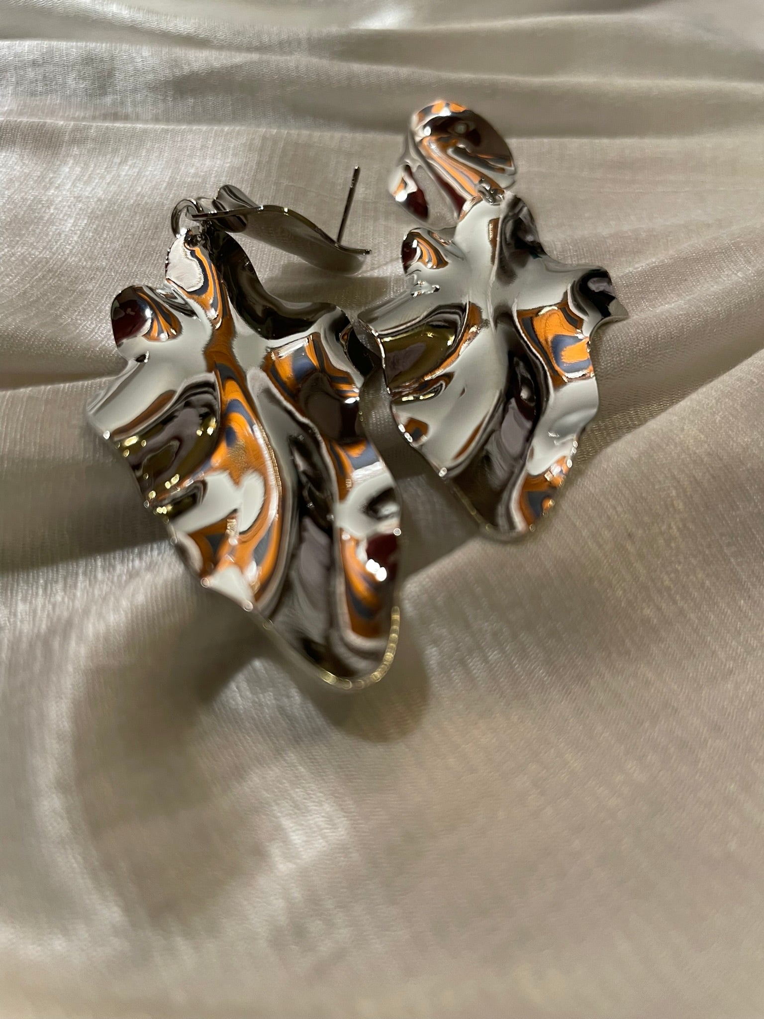 Hammered Leaf Dangler Earrings