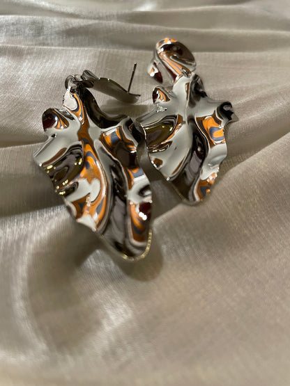 Hammered Leaf Dangler Earrings