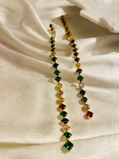 Cubic Zirconia Shoulder Grazer Earrings