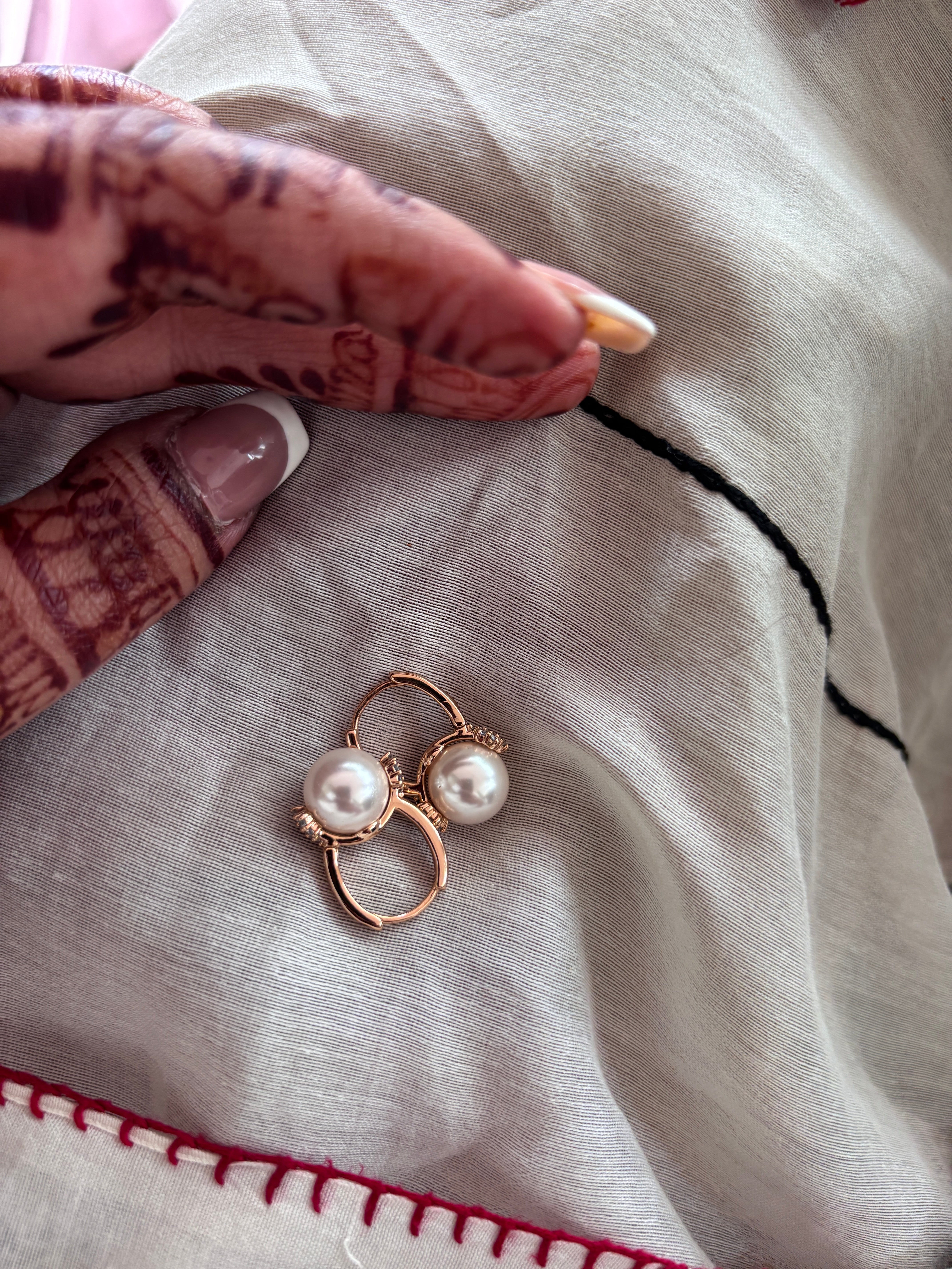 Pearl and Cubic Zirconia Small Hoop Earrings