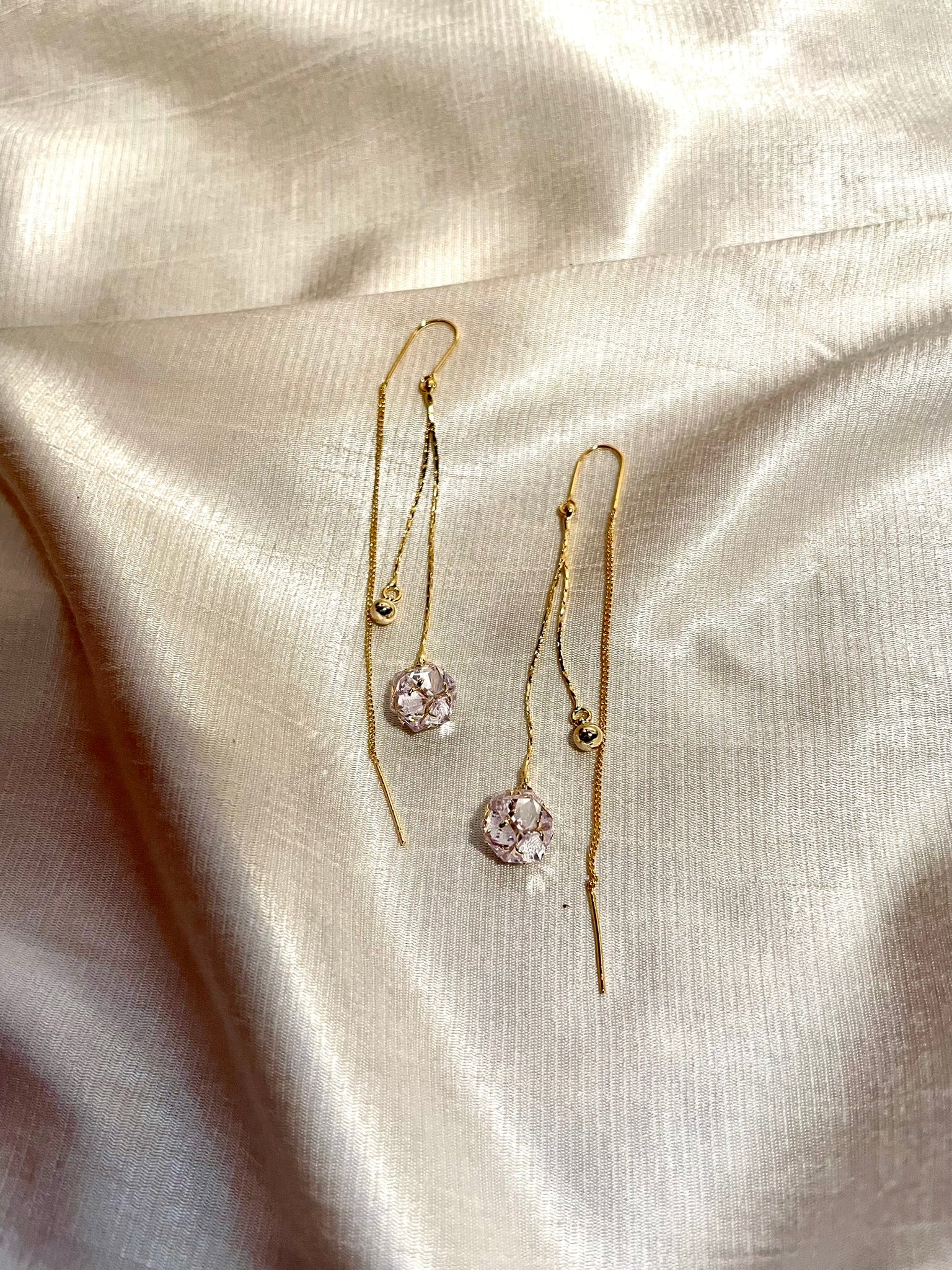 Ball Drop Threader Earrings