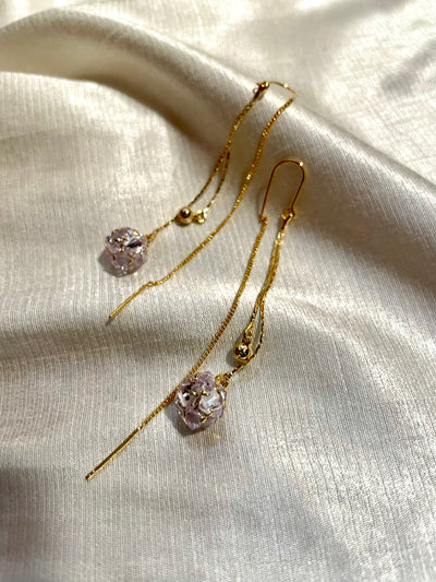 Ball Drop Threader Earrings