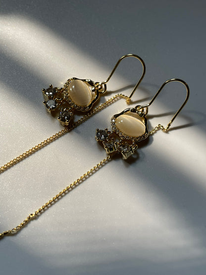 Tri-Zircon Threader Earrings