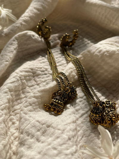 Peacock Jhumka Dangler Earrings