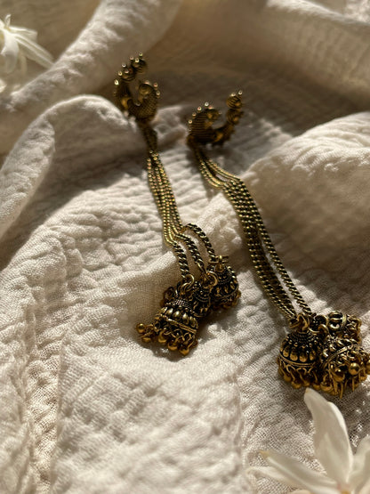 Peacock Jhumka Dangler Earrings