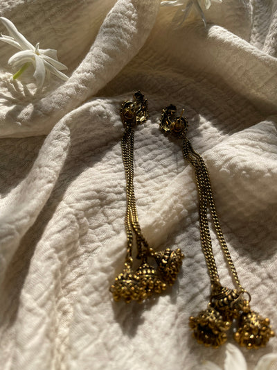 Peacock Jhumka Dangler Earrings