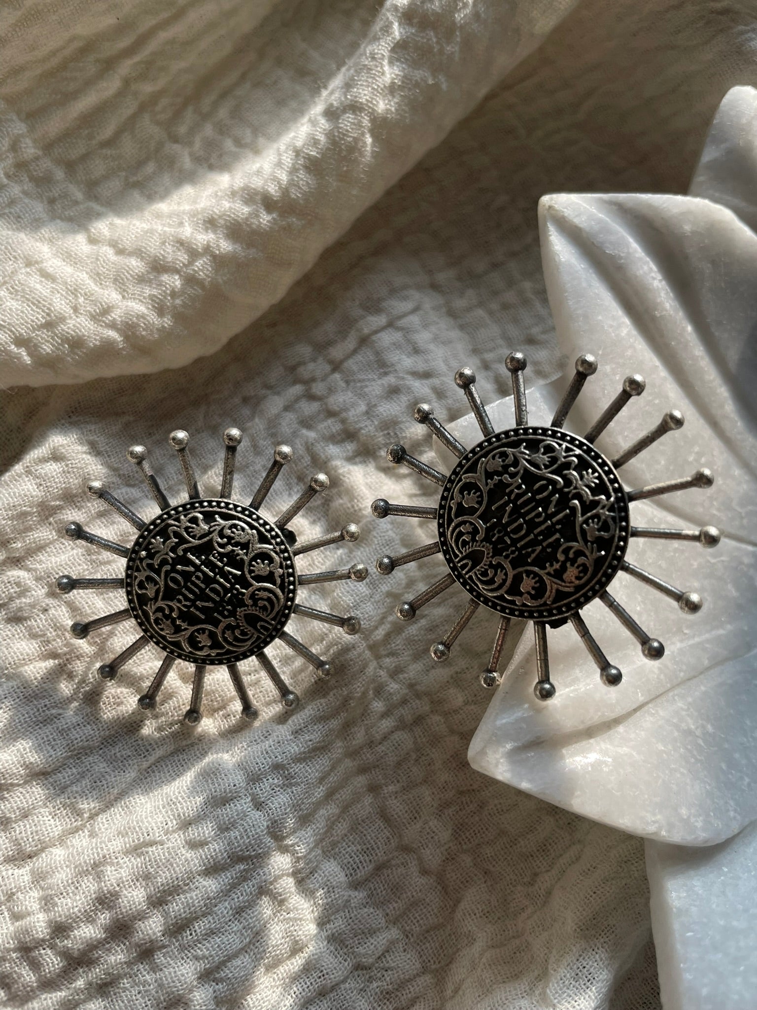 One Rupee Coin Stud Earrings