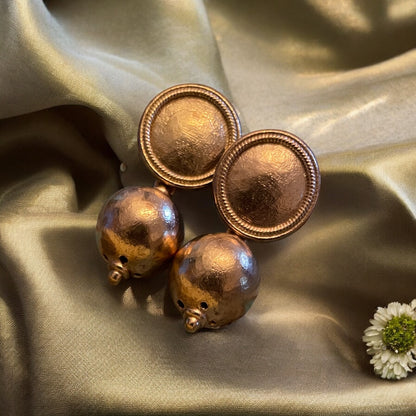 Oxidized Tribal Drop Earrings