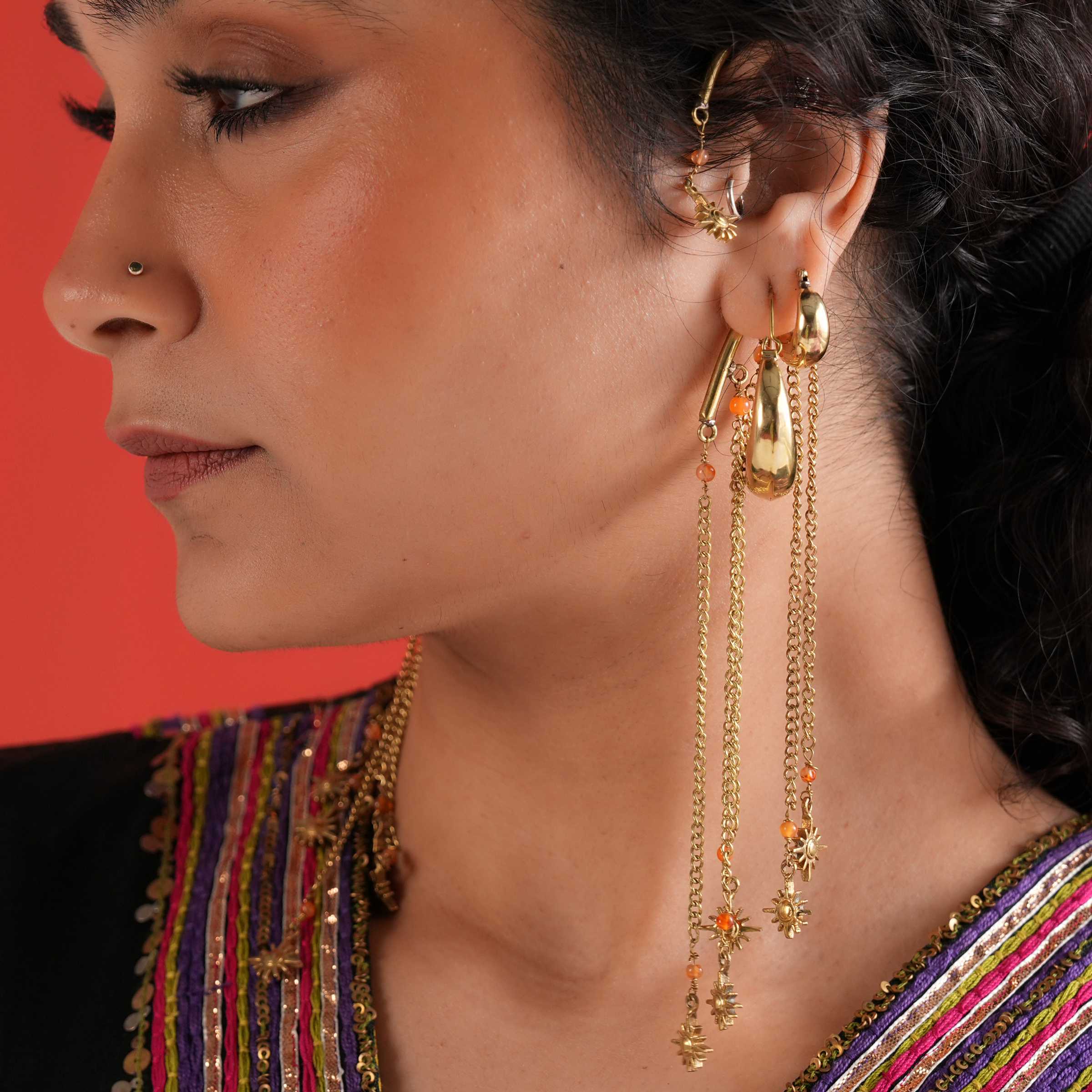 Kalindi Brass Earcuffs