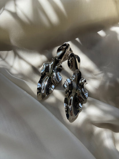 Hammered Leaf Dangler Earrings