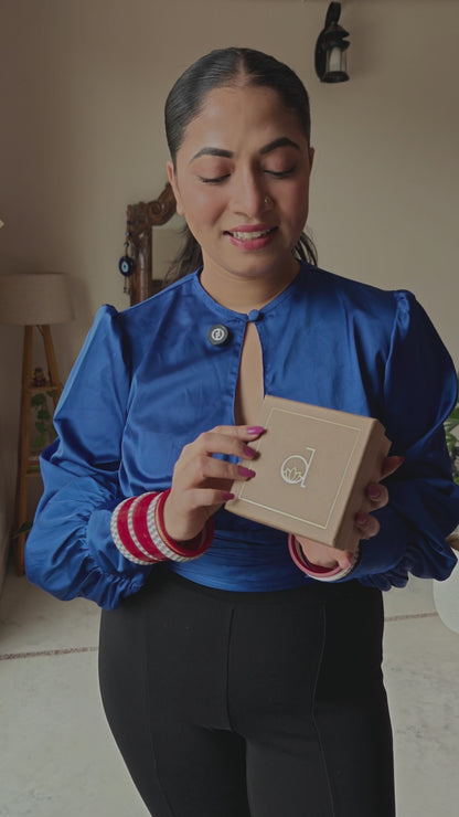 Crystal & Semi - Pearl Dangler Earrings