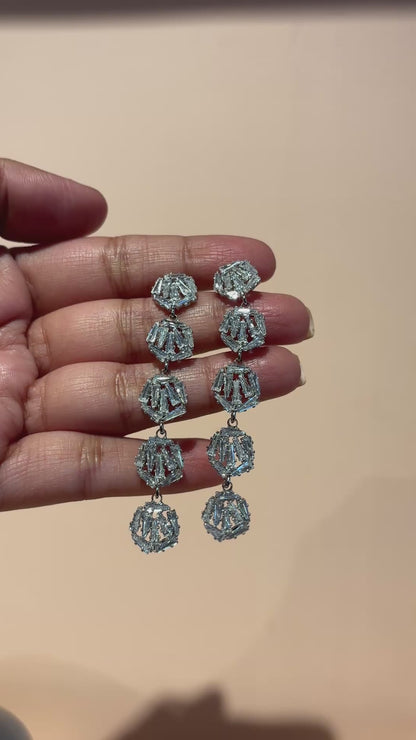 American Diamond Layered Dangler Earrings