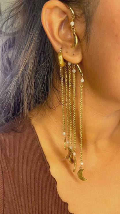 Chaand Leher Brass Earcuffs