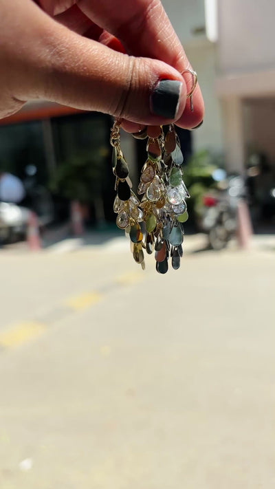 Touch Me Not with Crystal Leaves Dangler Earrings