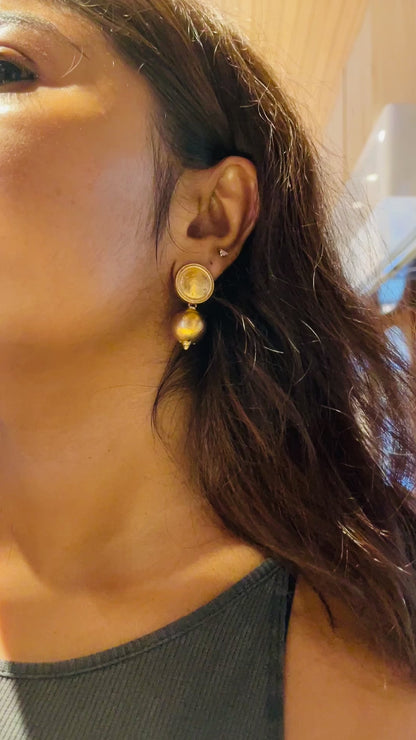 Oxidized Tribal Drop Earrings